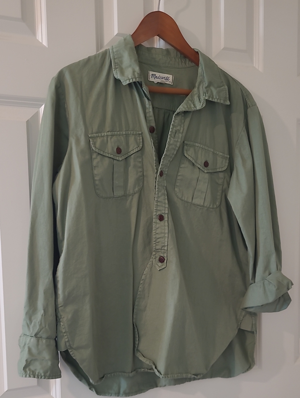 Madewell Sage Green Women's Button-Down Utility Shirt